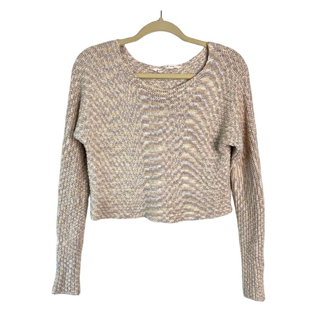 Athleta Chainette Cotton Cashmere Crop Sweater Size XS Pullover Knit